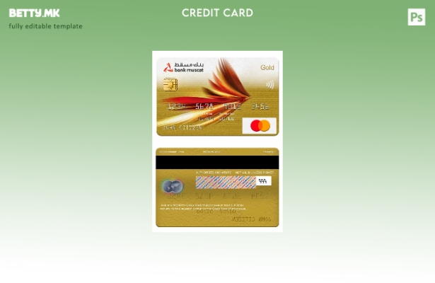 Модерен стил, златен шаблон за мастер картички на Оман Банка Мускат